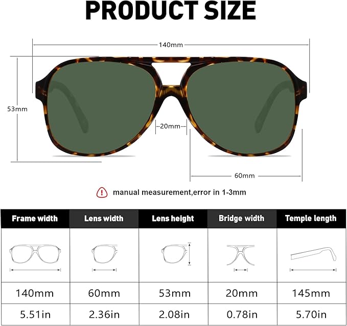 YDAOWKN Retro Aviator Sunglasses for Women Mens Large Frame Classic Vintage 70s Sun Glasses Aviators