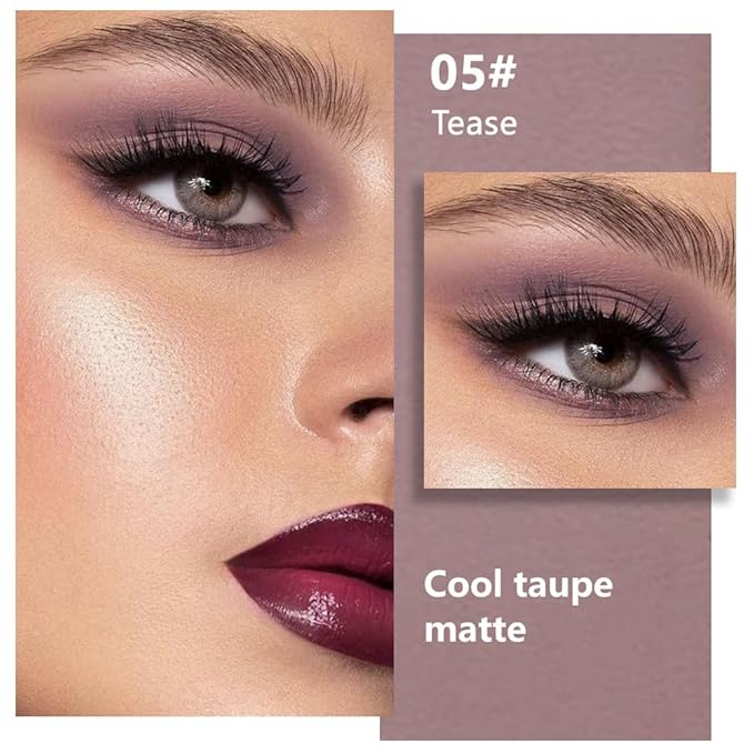 evpct Mauve Taupe Matte Single Eye Shadow Palette Makeup for Older Women, Plum Lavender Purple Natural Cream Eyeshadow Palette for Older Women, High Pigment Mini Monochrome Eyeshadow Sombra Para Ojos
