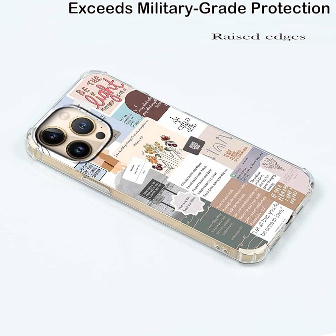 Case for iPhone 12 Pro Max with Christian Design,Christ Jesus Quotes Verse Collage Pattern,Trendy Soft TPU Bumper Phone Cover(12pm,Bible)