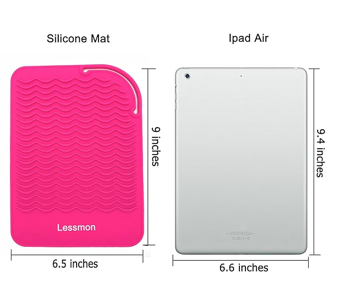 Heat Resistant Mat for Curling Irons, Hair Straightener, Flat Irons and Hair Styling Tools 9" x 6.5", Pink