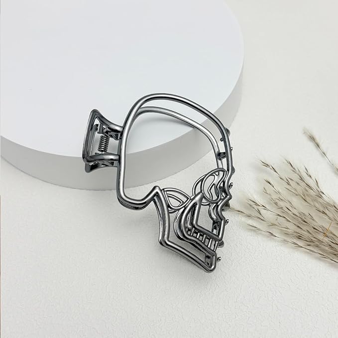 3 Pieces Large Metal Spider Net Hand Hair Claw Clips for Women and Girls Thick Long Hair, Nonslip Skeleton Spooky Barrette Headband Hair Styling Accessories for Halloween Christmas Gifts
