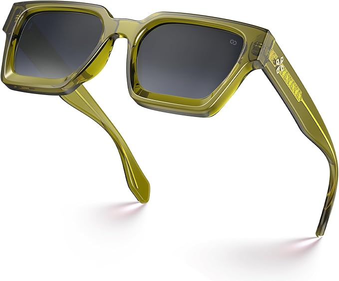 VISOONE Fashion 100% UV400 Protection Rectangle TR90 Y2K Sunglasses Accessories for Women Men RIVER
