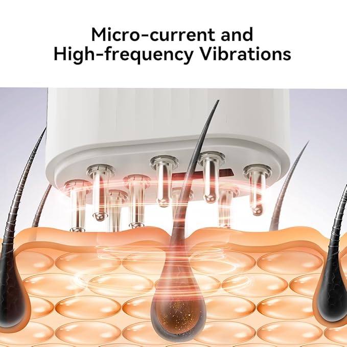 2 in 1 Electric Scalp Massager and Hair Oil Applicator, Hair Massager Scalp Applicator Brush for Treatment Growth Medicine Essential Oil Serum White