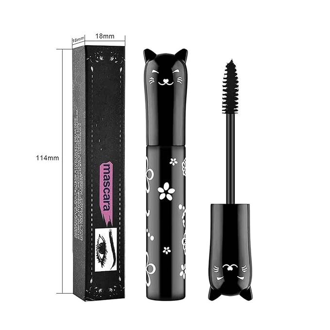 2 PCS black Cat eye mascara Eyes Makeup Color Mascara Waterproof Fast Dry Eyelashes Curling Lengthening Makeup Eye Lengthening, Lifting, Curling