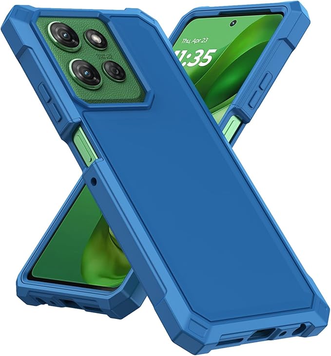 Ailiber for Motorola Moto G Stylus 5G 2025 Cell Phone Case, Moto G Stylus 2025 Screen Protector, Dual Layer Protective, Shockproof Corner TPU Bumper, Slim Silicone Heavy Duty Cell Phone Cover-Blue