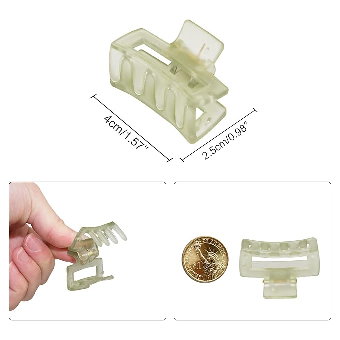 Cobinaan Hair Clips for Women Girls, Small Claw Clips for Thin/Medium Thick Hair, 1.5 Inch Mini Hair Jaw Clips, Matte Rectangle Nonslip Clip with Gift Box (Matte color series, 10 pcs)