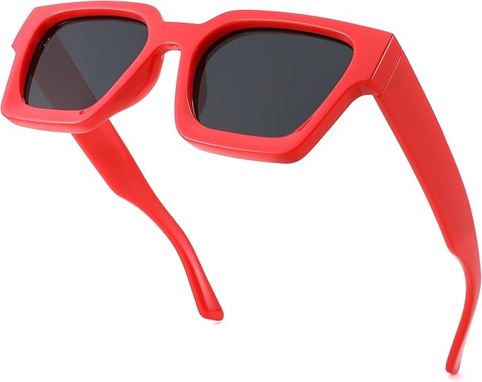 FEISEDY Retro 90s Square Sunglasses for Women Men Trendy Chunky Rectangle Sunglasses UV400 Protection B2385