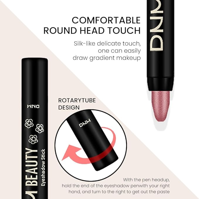 8Pcs Cream Eye Shadow Brightener Sticks Set for Eyes, Champagne Pearl Bronze Putty Sand Orchid Rose Gold Amethyst,Halloween Makeup, Matte Shimmer Eye Shadow Pencil Pen Crayon Waterproof 08