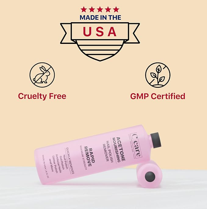 Nourishing Acetone Nail Polish Remover | Professional Quality | Rapidly Removes Natural, Natural, Gel, Acrylic, and Glitter Nails | 8 Fl oz