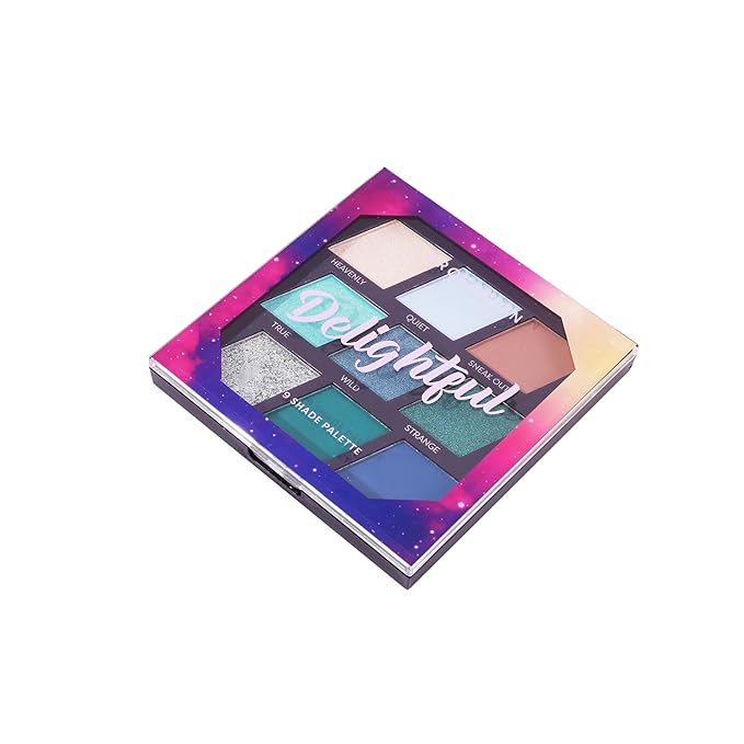 Profusion Cosmetics 9 Shade Pigmented Eyeshadow Palette, Vibrant Matte and Shimmer Colors for Versatile Eye Makeup, Get Glamorous Eyecatching Looks (Delightful)