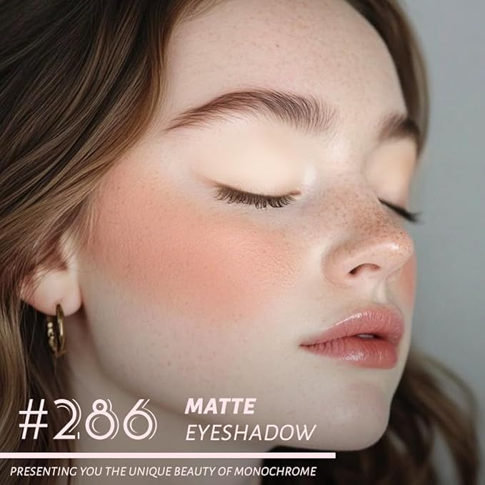 Monochrome Matte Eye Shadow Palette,Nude Beige Neutral Nude Matte Pressed Powder Single Eyeshadow,Highly Pigmented Natural Long Lasting Naturing-Looking Eyeshadow,Talc,Paraben Vegan & Cruelty Free
