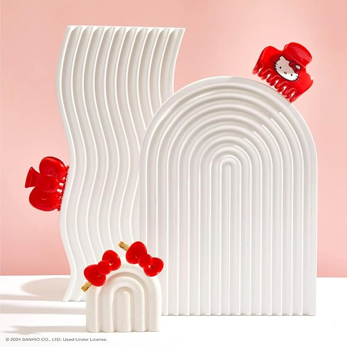 Hello Kitty x Kitsch Creaseless Hair Styling Pins - No Crease Clips for Makeup & Hairstyling | Pin Curl Hair Pins, 2pc Set