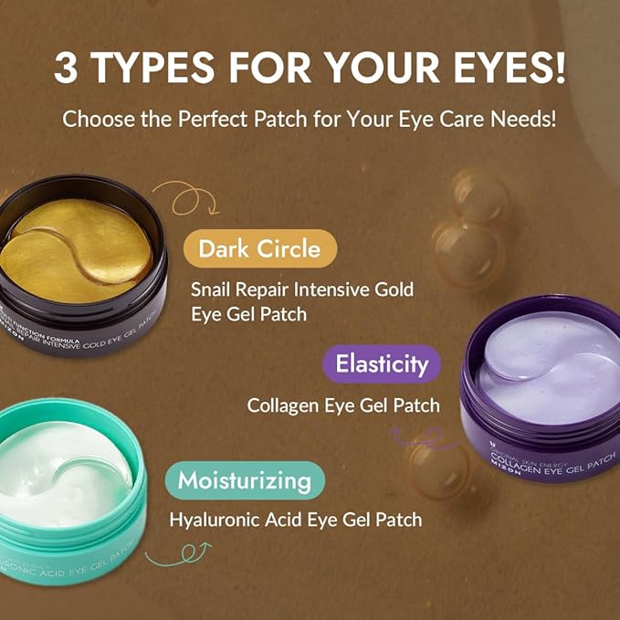 MIZON 24K Gold and Snail Mucin Hydrogel Under Eye Patches for Puffy Eyes Dark Circles Moisturizing Fine Lines Korean Skincare Pack of (Pack of 2, 120 Pairs)