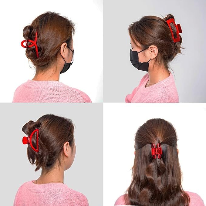 Hair Claw Clips for Women and Girls,4PCS Large Medium and Small Fit Thin Hair and Thick Hair,Strong Hold Jaw Clips for Femal Hair Styling Accessories