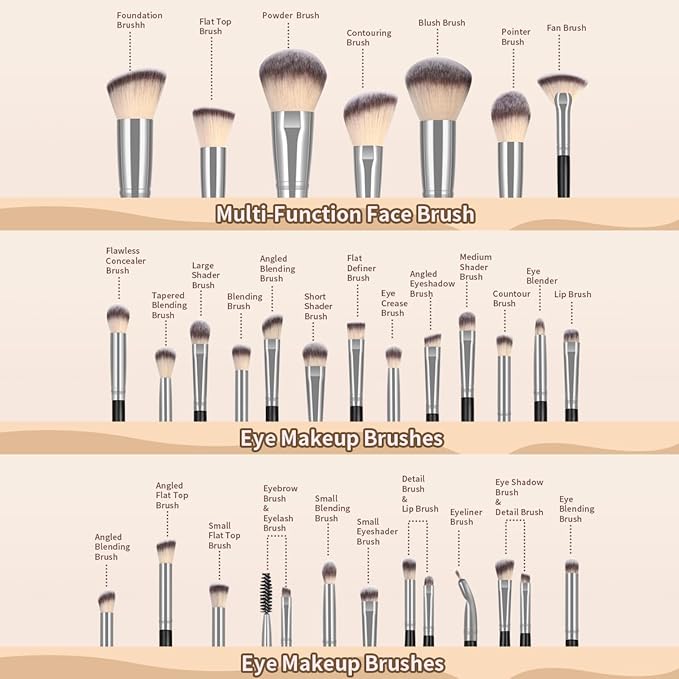 MAANGE Makeup Brushes 49 Pcs Makeup Kit, Multi-functional Makeup Tool Set with Makeup Brush Foundation Brush Make up Brushes Set (Black, 49 Piece Set)
