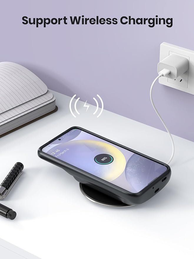 NEWDERY Battery Case for Samsung S24 Plus, 10000mAh Qi Wireless Charging, 18W Input Fast Charging, Sync Data Supported, Portable Rechargeable Charger Case Battery Pack for Galaxy S24 Plus 5G 6.7"