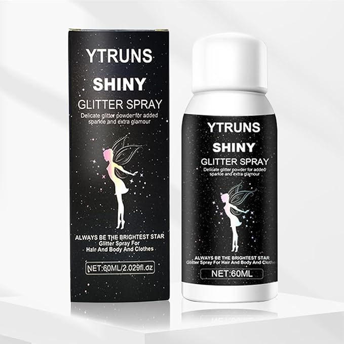 1PC Glitter Spray for Hair and Body, Hairspray for Clothes, Long-Lasting Body Shimmer Spray Silver Glitter Hairspray Suitable for Stage, Festival Rave and Makeup Prom