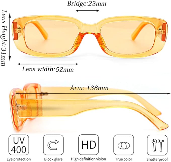 4 Pieces Retro Vintage Sunglasses Small Square Rectangle 90s Glasses Trendy Y2K for Women Aesthetic Accessories