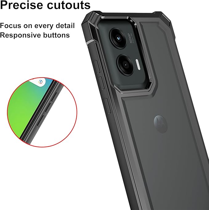 Ailiber for Motorola Moto G Stylus 5G 2024 Case, Moto G Stylus 5G 2024 Clear Case with Screen Protector, Dual Layer Shockproof Bumper, Transparent Protective Cell Phone Cover-Black