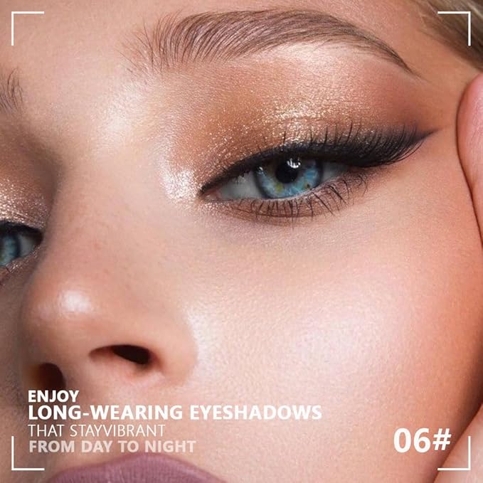 4 Colors Dark Nude Brown Off-White Light Pink Eye Shadow Palette Makeup, Neutral Matte Shimmer Eyeshadow Palette for Women Highly Pigmented Waterproof, paleta de sombras de ojos, Vegan&Cruelty-free 06