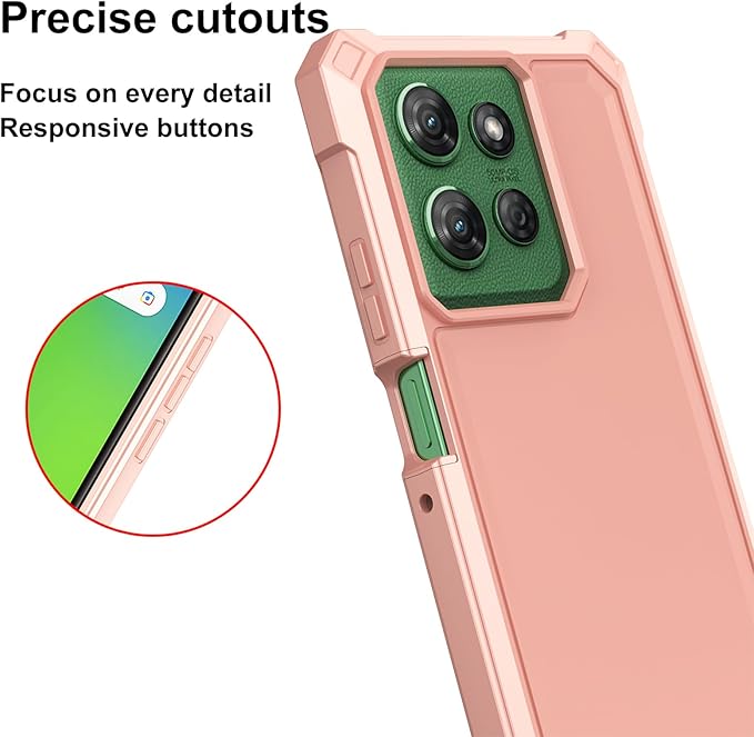 Ailiber for Motorola Moto G Stylus 5G 2025 Case with Screen Protector, Motorola G Stylus 2025 Dual Layer Phone Case, Shockproof Corners TPU Bumper, Slim Silicone, Rugged Cell Cover Cover-Rose Gold