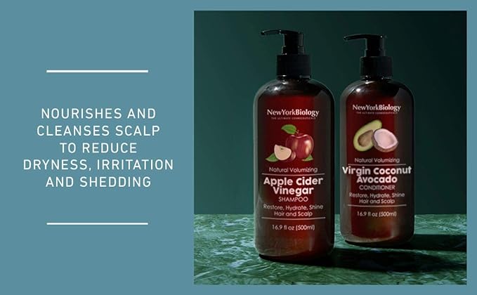 New York Biology Virgin Coconut and Avocado Oil Conditioner - Helps Restore Shine, Hair Gloss and Hydration to Dry Hair and Itchy Scalp – Safe for All Hair Types - 16.9 fl Oz