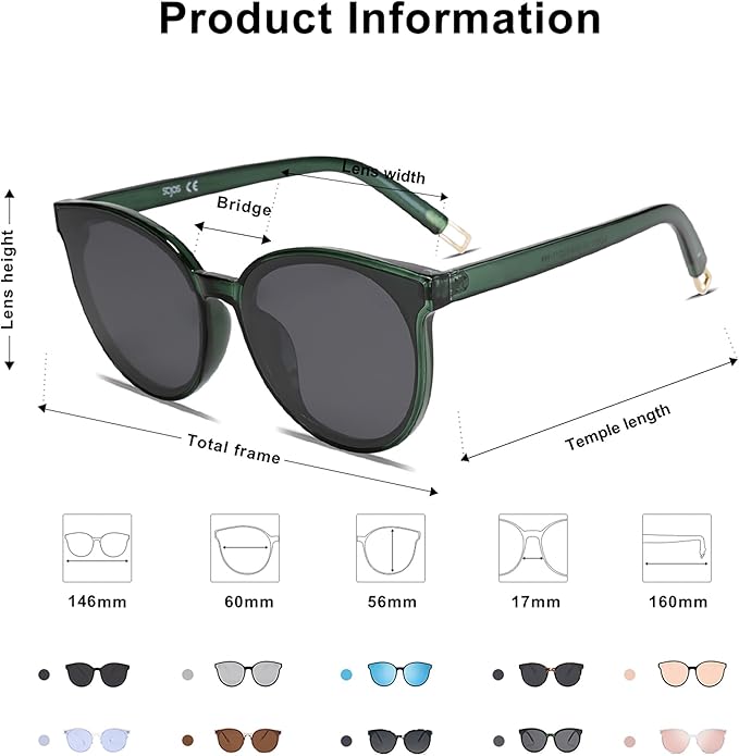 SOJOS Oversized Round Sunglasses for Women and Men