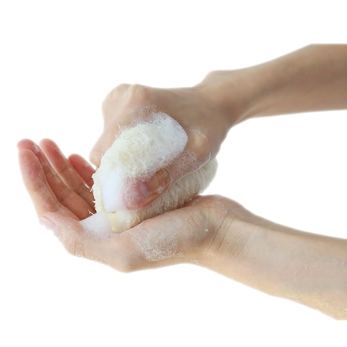 4" Natural Loofah Exfoliating Body Sponge Scrubber for Skin Care in Bath Spa Shower Pack of 4