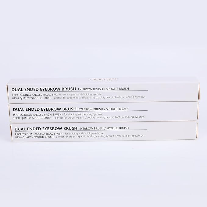 Docolor Eyebrow Brush Duo Eyebrow Spoolie 3Pcs Professional Angled Eye Brow Brush Perfect for Lining and Shaping Brows, Spoolie for Brows or Lashes White