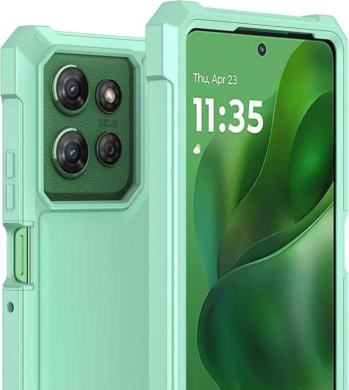Ailiber Phone Case for Motorola Moto G Stylus 2025, Moto G Stylus 5G 2025 Screen Protector, Dual Layer Protection, Shockproof Corners TPU Bumper, Military Grade Rubber Cell Phone Cover-Mint Green