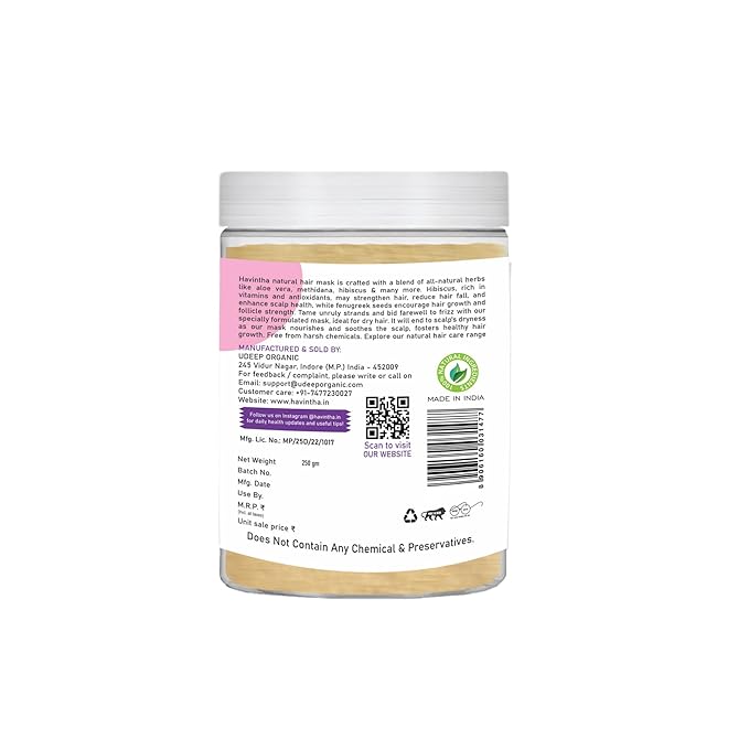 Havintha hair mask for hair fall growth split ends luster shining nourishment 227 grams