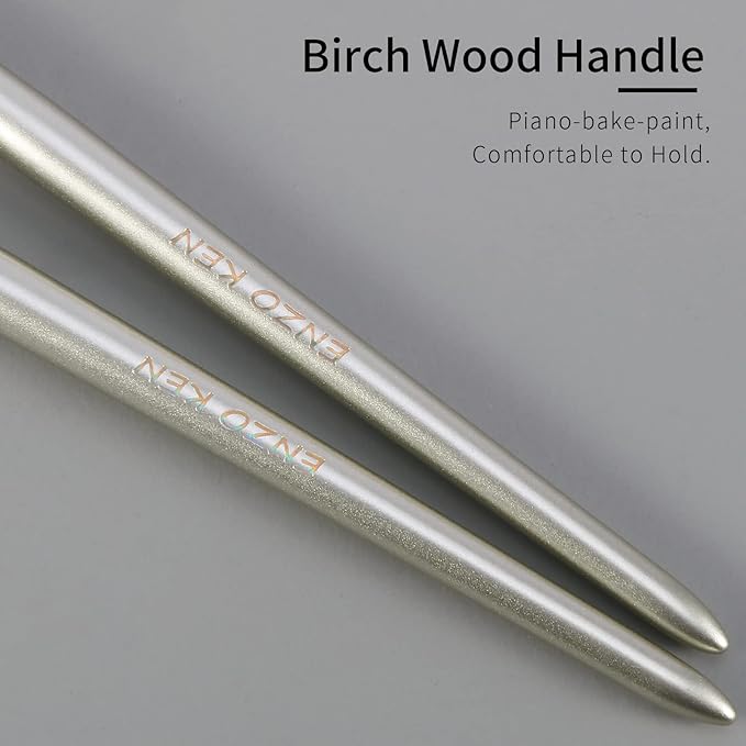 Natural Pony Hair Eye Shadow Brush by ENZO KEN, Small Nose Contour Brush, Angled Eyeshadow Brush, Angled Eye Shadow Brush, Single Eyeshadow Brush, Eye Brushes, Eyeshadow Blending Brush. (Gold, E202)