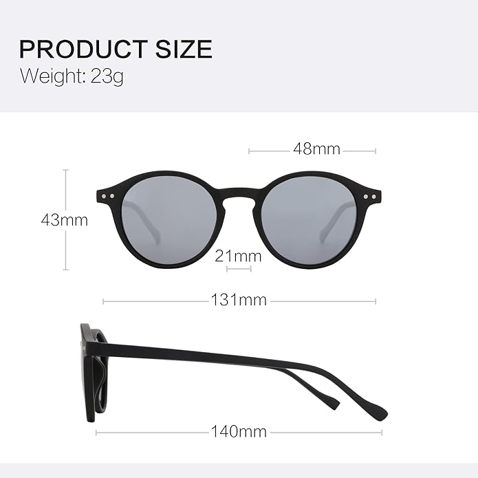 ZENOTTIC Polarized Round Sunglasses, Stylish Sunglasses for Men and Women Retro Classic, Multi-Style Selection