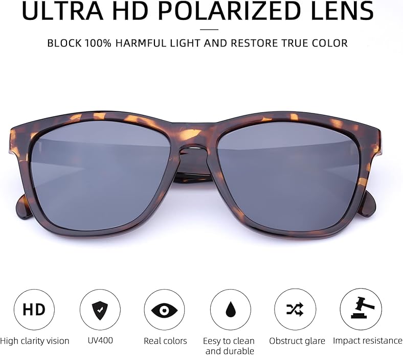 COLOSSEIN Sunglasses Womens,Classic Square Frame UV400 Mirrored Lens,Sunglasses Fit For Beach,Vacation,Driving