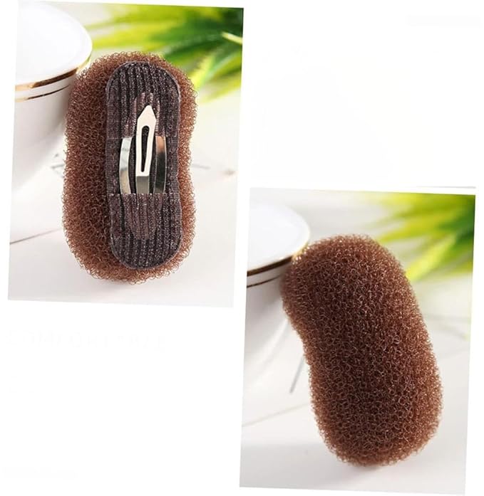 2Pcs Charming Bump It Up Volume Inserts,Bump It Up Hair Pads,Hair Styling Accessories,Do Beehive Hair Base Styling Clip Accessories for Women Lady Girl (Coffee)