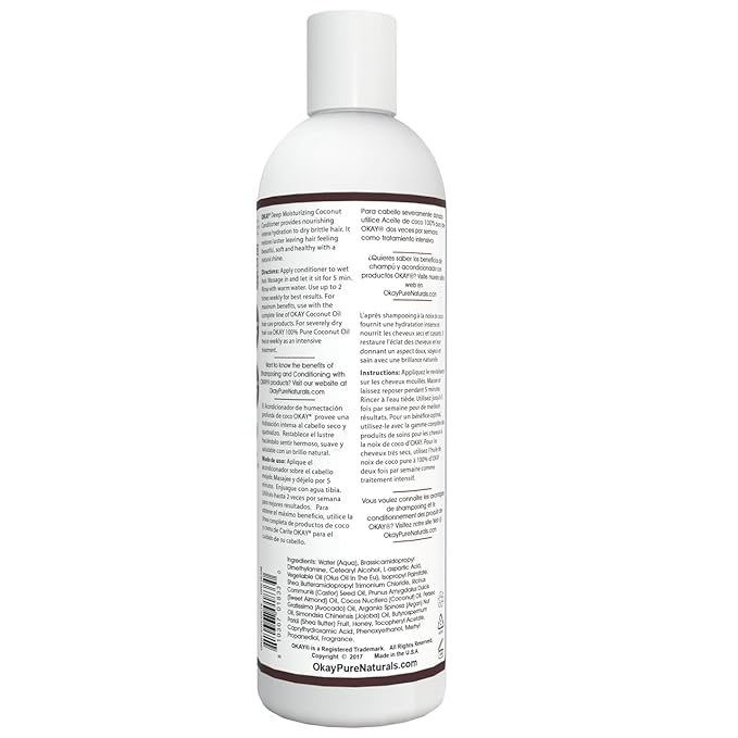 Okay Coconut Deep Moisturizing Conditioner, 12 Fl Oz