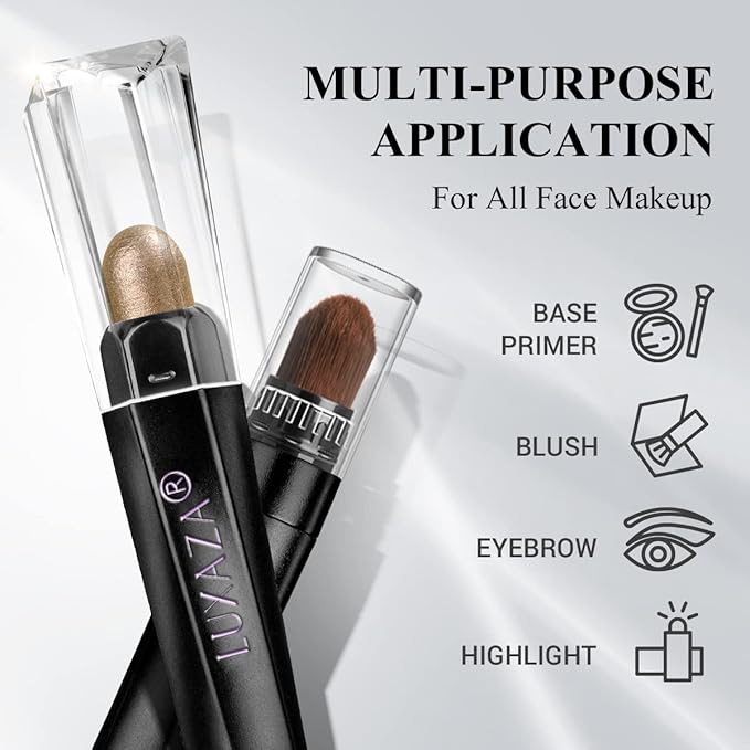 Neutral Eyeshadow Stick Makeup Set, Metallic Shimmer Matte Cream Eye Shadow Eyeliner Brightener Pencil Crayon - BROWN NEUTRAL
