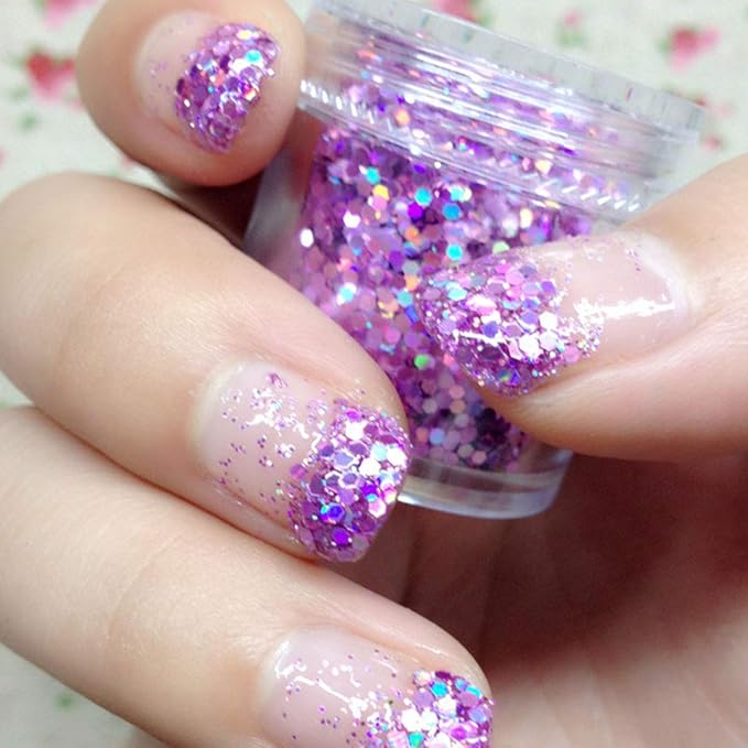 Body Glitter 16 Colors Chunky Glitter for Body Face Hair Make Up Nail Art Mixed Color Glitter