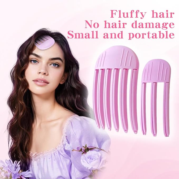 2 Pack Wind Shaping Styling Comb for Fluffy Bangs,Easy High CrownVolumizer Tool for Women,Quick Hair Styling Tools Volumizing Hair Clips for All Hair Types No Trace Hair Root Lifting Clips Men Women