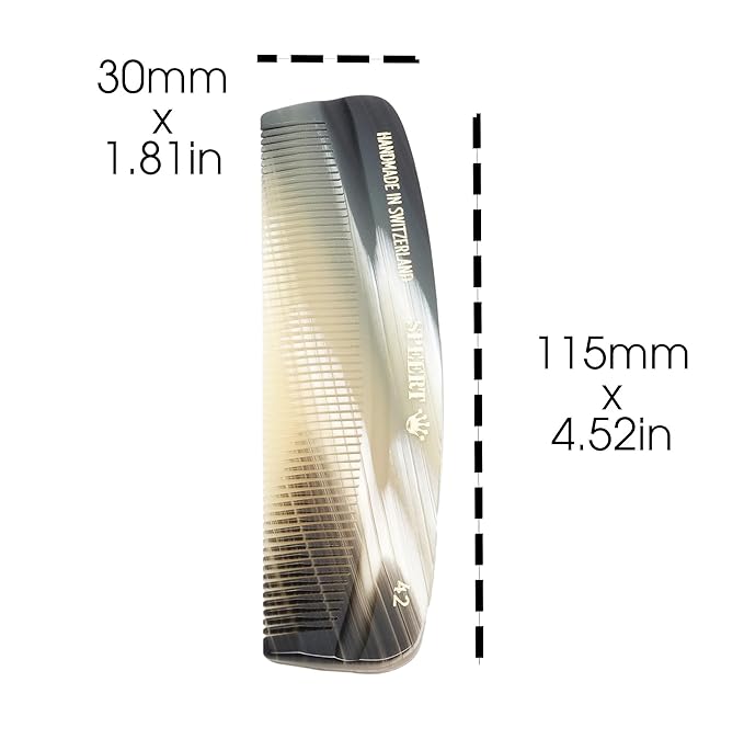 42 Horn-Inspired Hair Comb, Beige Grey, Women/Men, Small/Large, All Hair Types