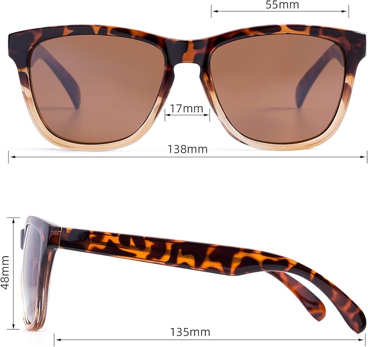 COLOSSEIN Sunglasses Womens,Classic Square Frame UV400 Mirrored Lens,Sunglasses Fit For Beach,Vacation,Driving