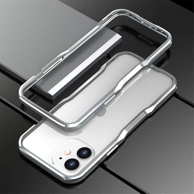 HENGHUI iPhone 13 Pro Max Aluminum Bumpers Bumper Case Metal Frame Bumper Cover Shock Absorbent Slim Cool Design (13ProMax, Silver)