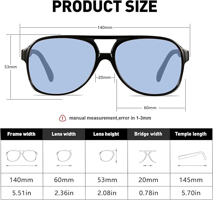YDAOWKN Retro Aviator Sunglasses for Women Mens Large Frame Classic Vintage 70s Sun Glasses Aviators