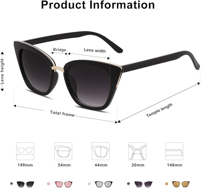 SOJOS Cat Eye Designer Sunglasses Fashion UV400 Protection Glasses SJ2052