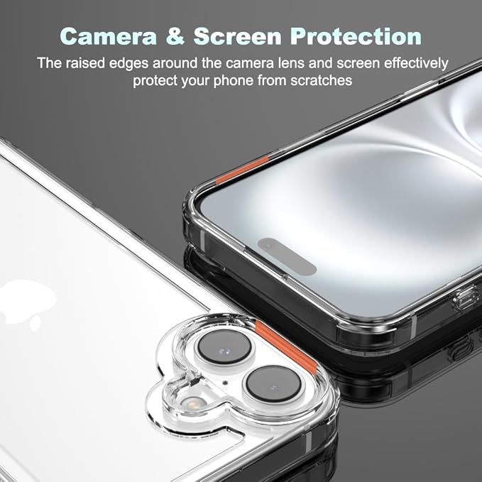 for iPhone 16 Plus Clear Bumper Frame No-Back Case, Slim Fit Ultra-Light Anti-Yellowing Transparent Protection Heat Dissipation Phone Cover Case 6.7" 2024