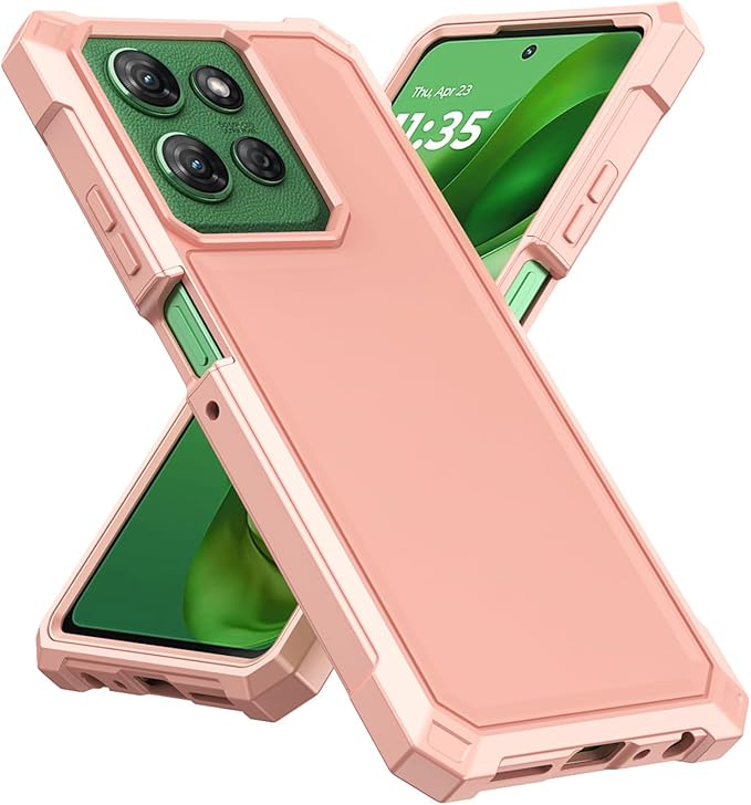 Ailiber for Motorola Moto G Stylus 5G 2025 Case with Screen Protector, Motorola G Stylus 2025 Dual Layer Phone Case, Shockproof Corners TPU Bumper, Slim Silicone, Rugged Cell Cover Cover-Rose Gold