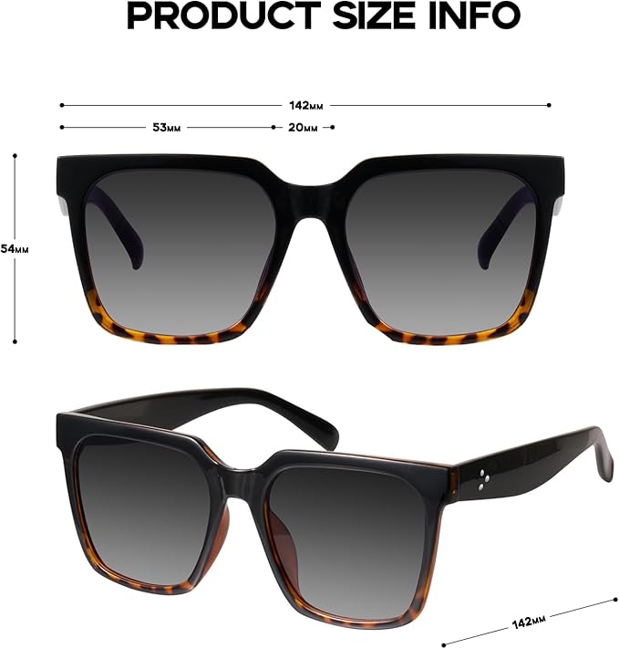 mosanana Oversized Square Sunglasses for Women Simple Trendy Style MS51917