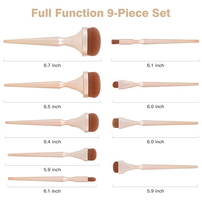 Makeup Brushes Set Makeup Foundation Brush Advanced Foundation Blush Contour Foundation Concealer Eye Shadow Brush Makeup Set (Rose Gold)