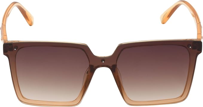 TAHARI Women's Th848 Translucent Crystal 100% Uv400 Protective Square Shield Sunglasses. Elegant Gifts for Her, 145 Mm