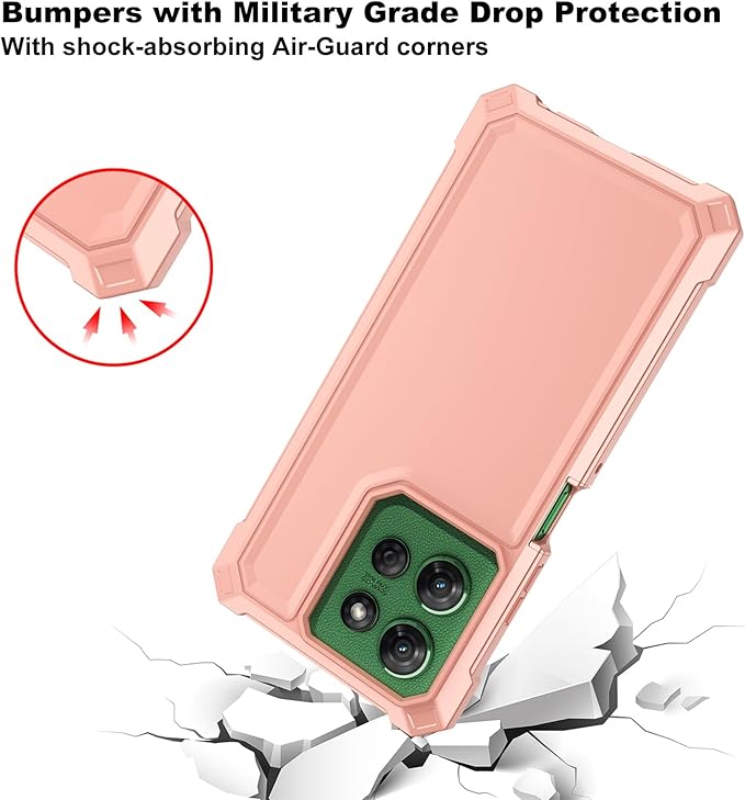Ailiber for Motorola Moto G Stylus 5G 2025 Case with Screen Protector, Motorola G Stylus 2025 Dual Layer Phone Case, Shockproof Corners TPU Bumper, Slim Silicone, Rugged Cell Cover Cover-Rose Gold
